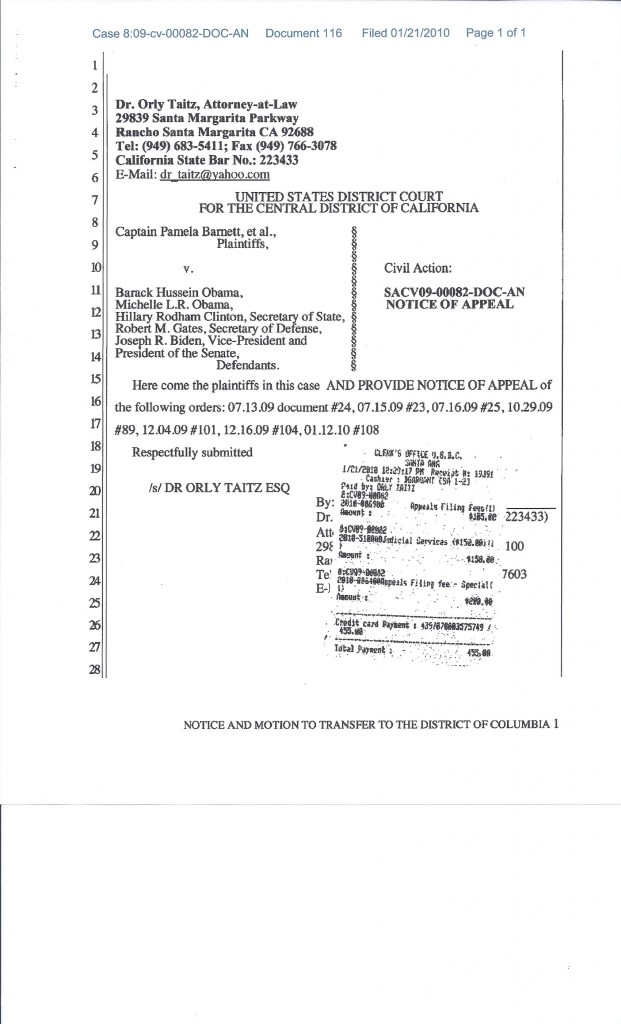 Filling fee docketed