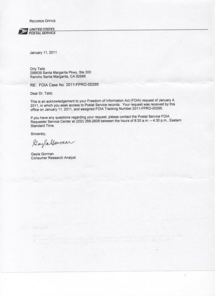 FOIA postal service