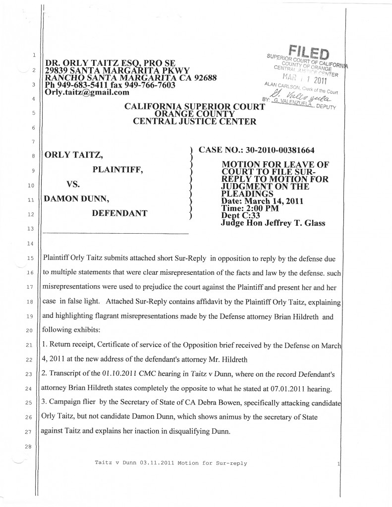 Taitz v Dunn 03.11.2011_0001