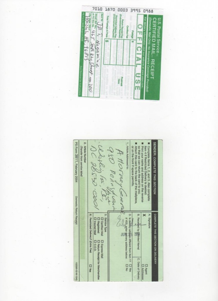 Attorney general HI proof of service