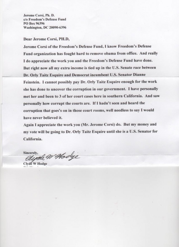 Letter from Mr. Hodge