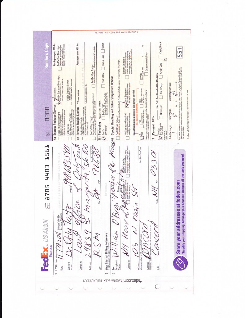 fedex NH Speaker of the House