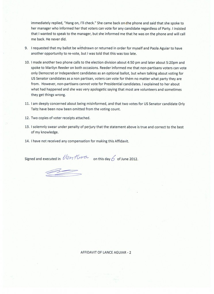 Lance Aguiar Affidavit Page 2 001